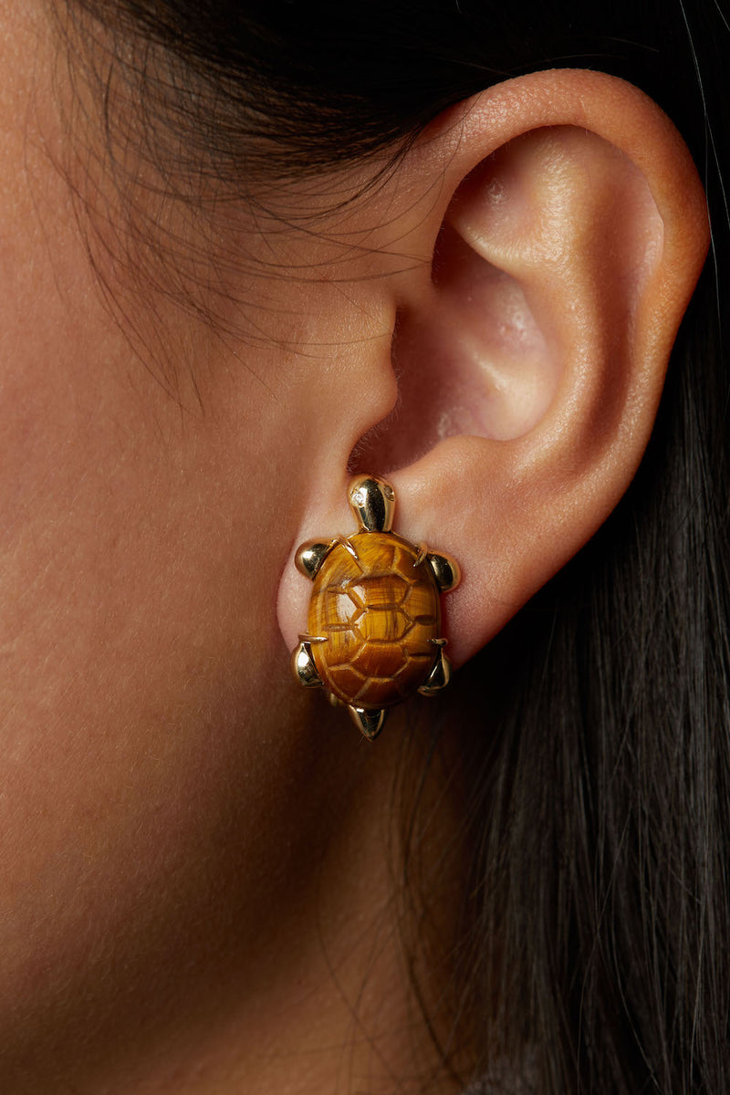 Miniature turtle 18K Gold Earring