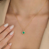 Fortuna Verde 18K Gold Necklace w. Emeralds & Diamonds