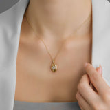 Fleur Sparkle 18K Gold Necklace w. Diamonds