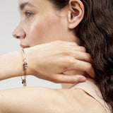 Affe und Banane Rose Gold, Silber & Gold Armreifen w. Diamanten