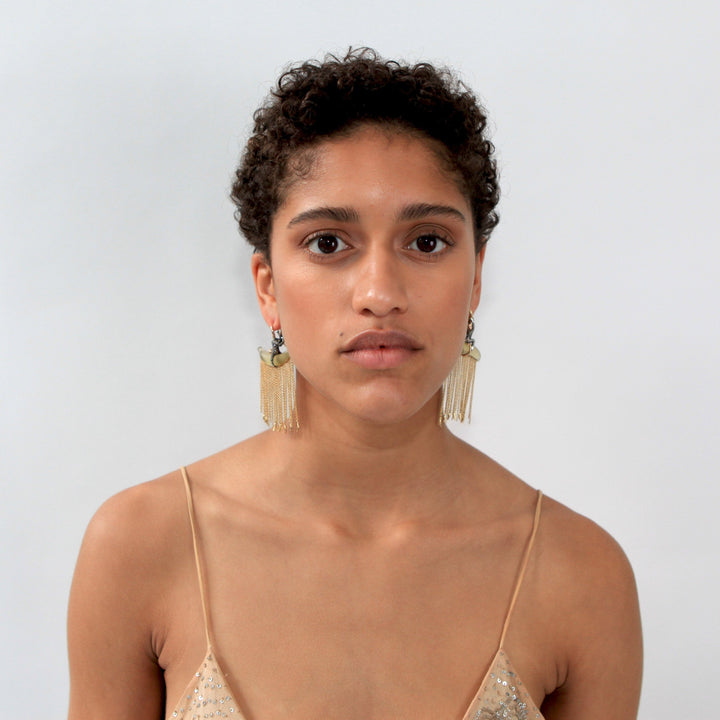 Monkey Chain Small 18K Rose Gold & Silver Earrings