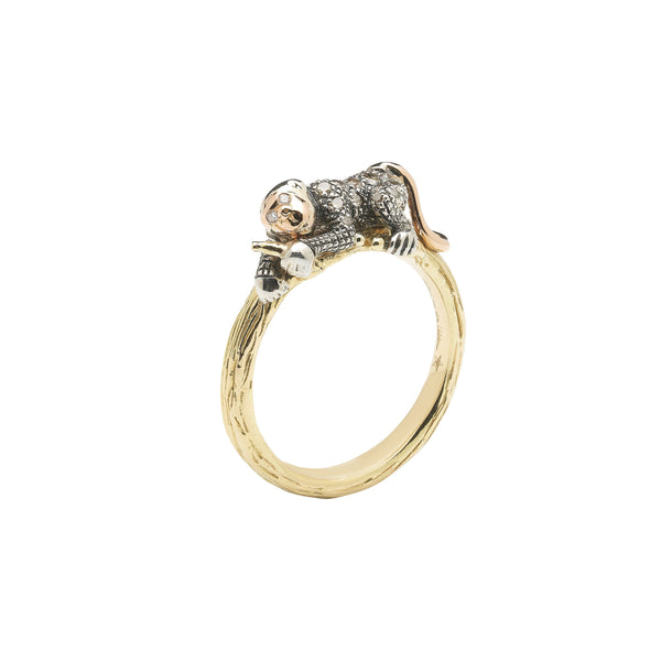 Monkey Stackable 18K Rosegold, Gold & Silver Ring