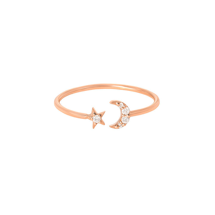 Måneskin, du er min stjernelys 18k rose Guld Ring m. Diamanter