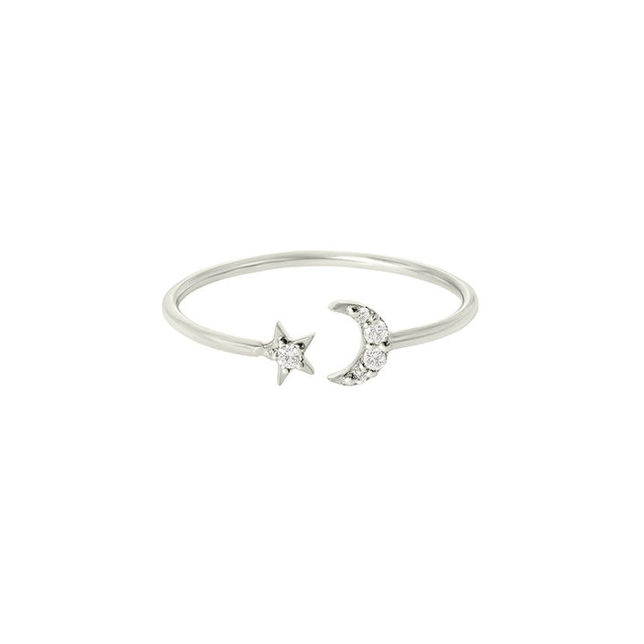 Moonlight, du bist mein Sternenlicht von 18k weißem Gold Ring w. Diamanten