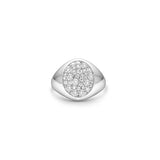 Multipavé Signet 18K Whitegold Ring w. Diamonds