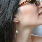 Goce di ninfea 18K Gold Plated Earrings w. Pearls & Zirconias