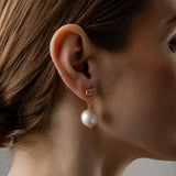 Luna 18K Gold Plated Pendant w. Pearl