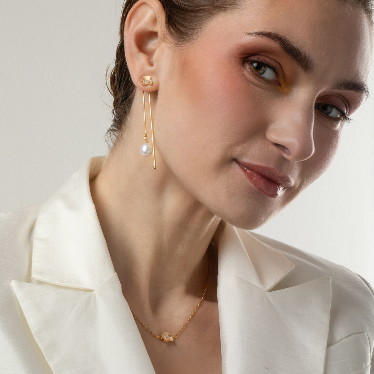 Venere 18K Gold Plated Pendant w. Pearl