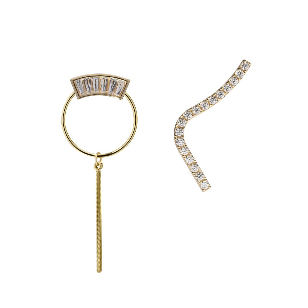 Celestial Whisper 18K Gold Plated Earrings w. Zirconias