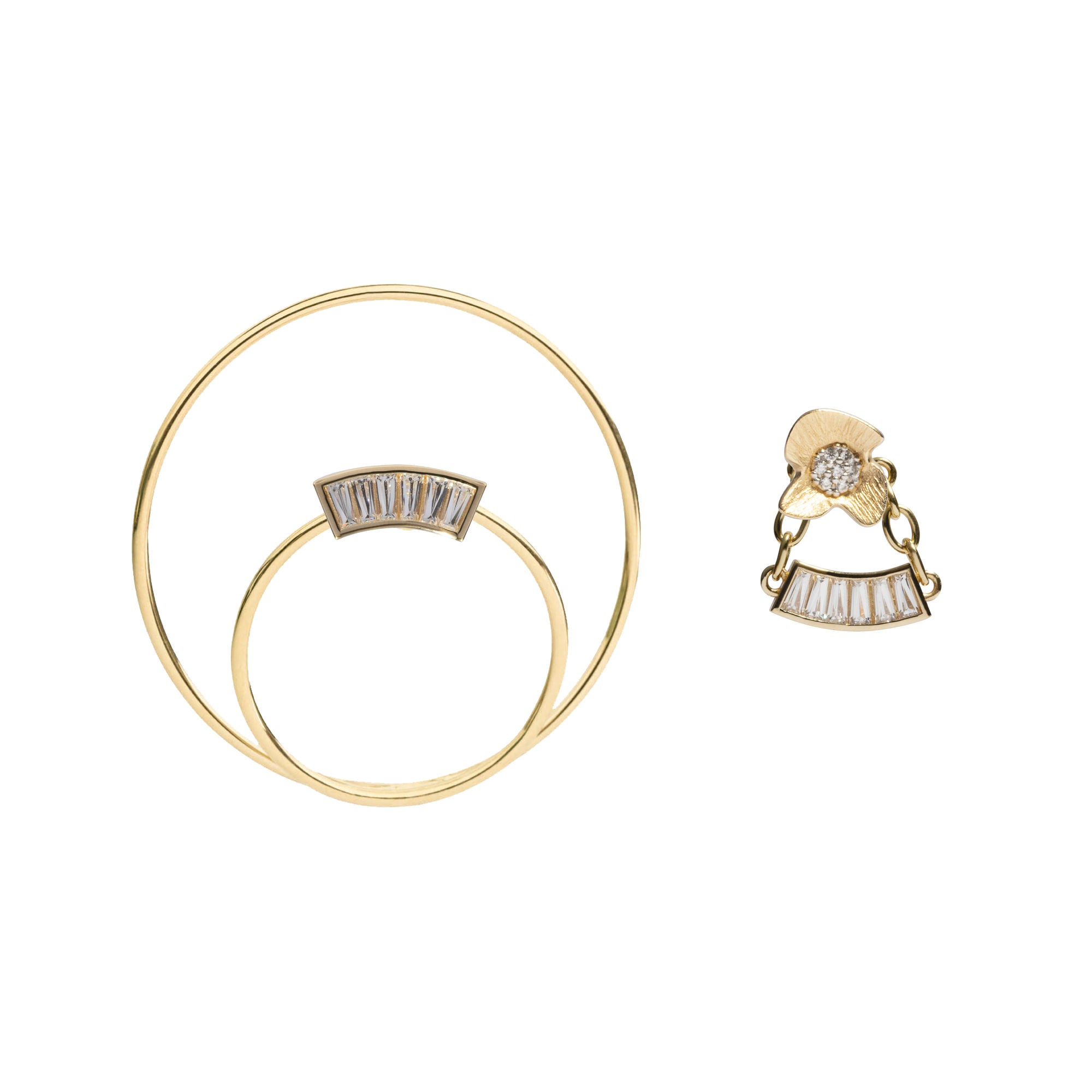 Cosmic Dance 18K Gold Plated Earrings w. Zirconias