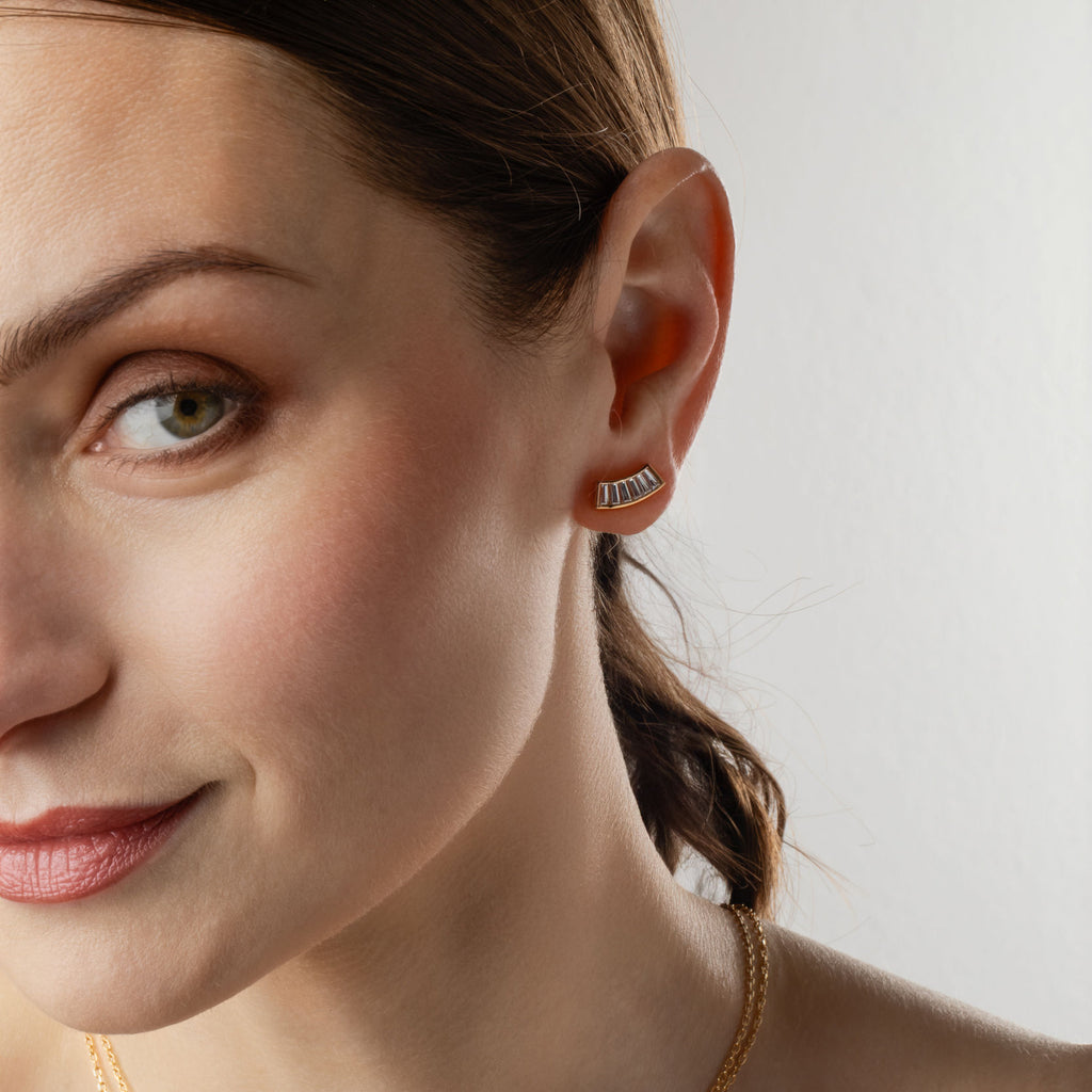 Celestia Climber & Irida 18K Gold Plated Earrings w. Zirconias