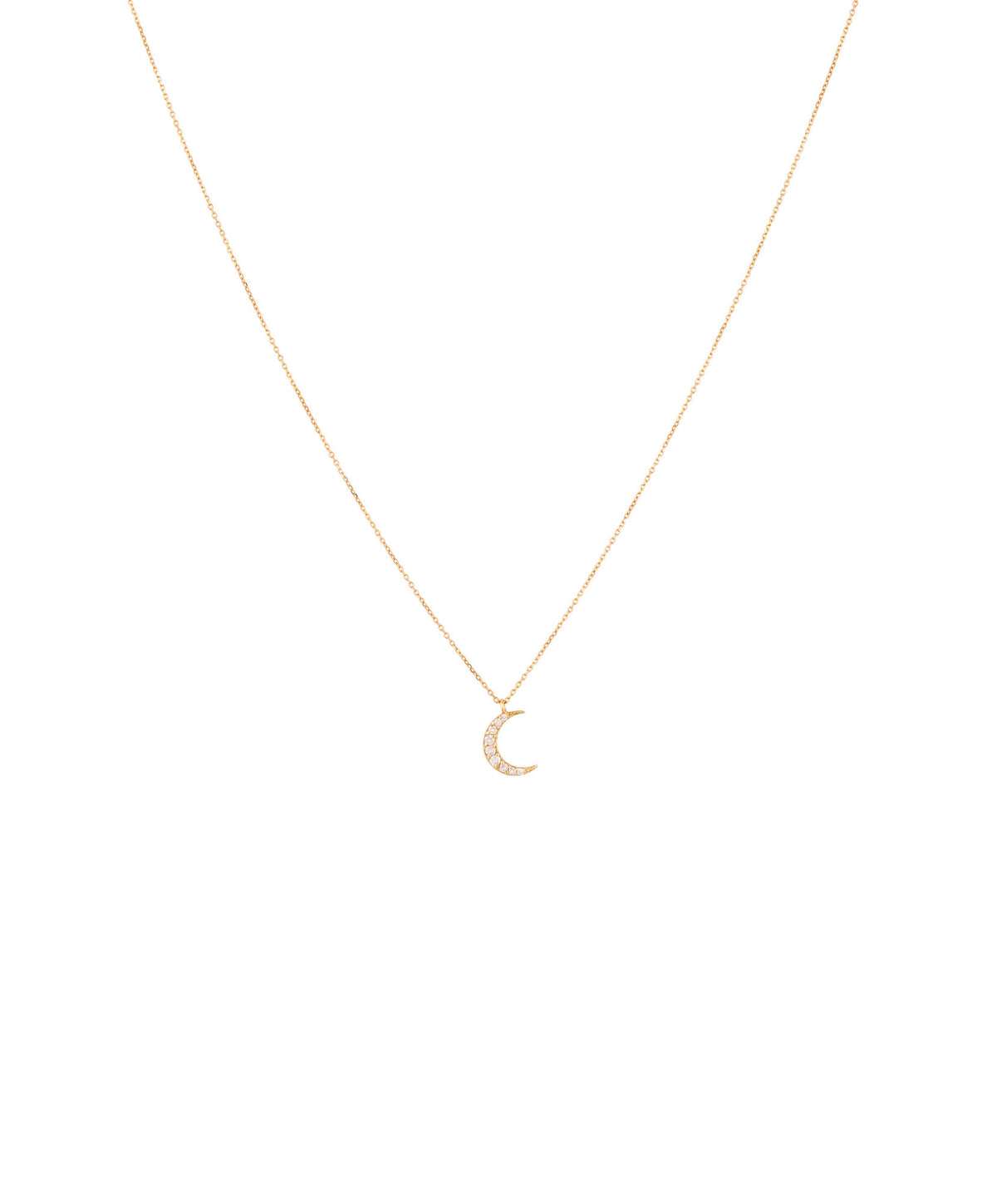 Moon 18K Gold, Whitegold or Rosegold Necklace w. Diamonds