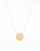 Round 18K Gold, Whitegold or Rosegold Necklace w. Diamonds