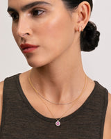 18K Gold Necklace w. Diamonds & Rubies