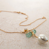 18K & 22K Gold & Silver Necklace w. Diamond & Emerald