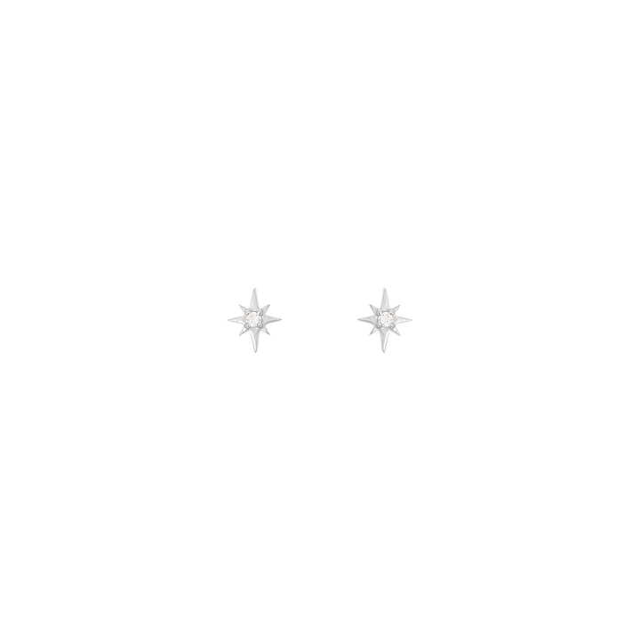 North Star 18K Weißgold Stud w. Diamant
