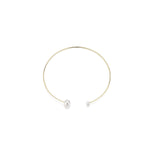 Open gestaltet 18k Gold CHOKER W. Süßwasserperlen