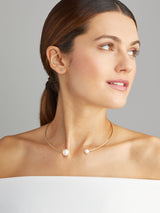 Open gestaltet 18k Gold CHOKER W. Süßwasserperlen