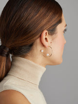 Fine 18K Gold Hoops w. Akoya Pearls