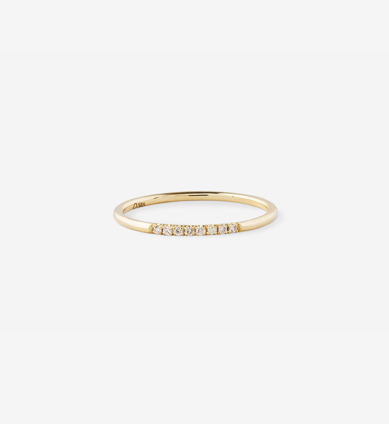 OUVERTURE | Diamond Line 0.04 14K Gold Ring w. Diamonds