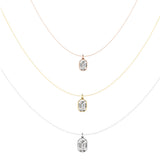 Alphabet 18K Gold, Rosegold or Whitegold Inital O Pendant w. Solitaire Lab-Grown Diamond