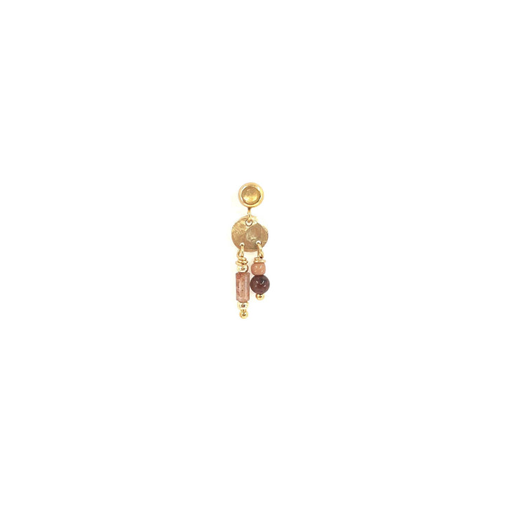 Odette 14K Gulddoublé Ørestik m. Aventurin & Obsidian