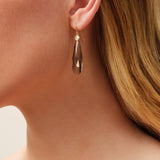 Ofelia Drop Gold Plated Earrings w. Crystal & Cubic Smokey Zirconia