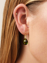 Ofelia Gold Plated Earrings w. Crystal & Cubic Green Zirconia