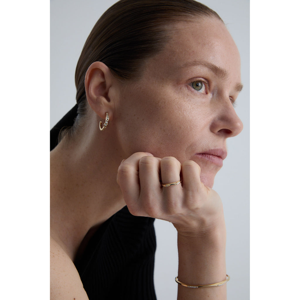 On The Edge 18K  Gold Earrings N°1 w. Diamonds