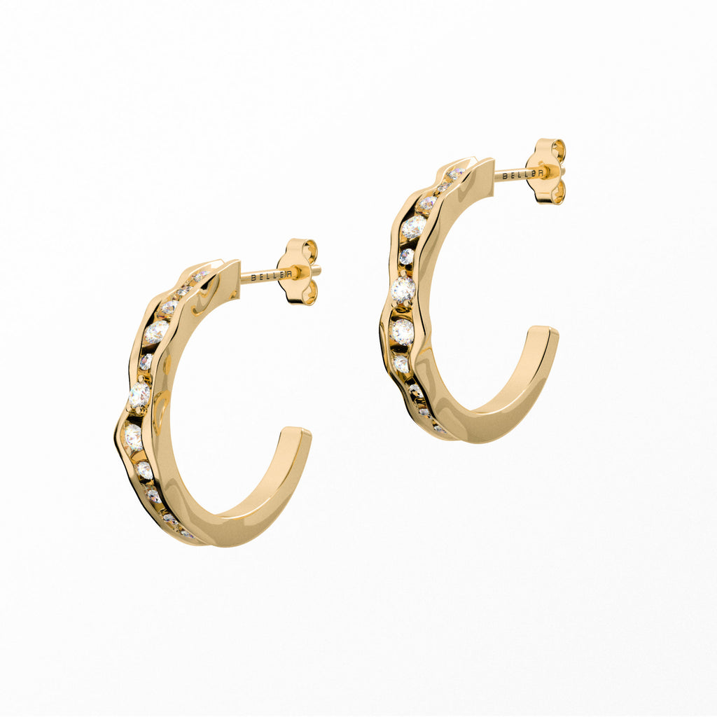 On The Edge 18K  Gold Earrings N°1 w. Diamonds
