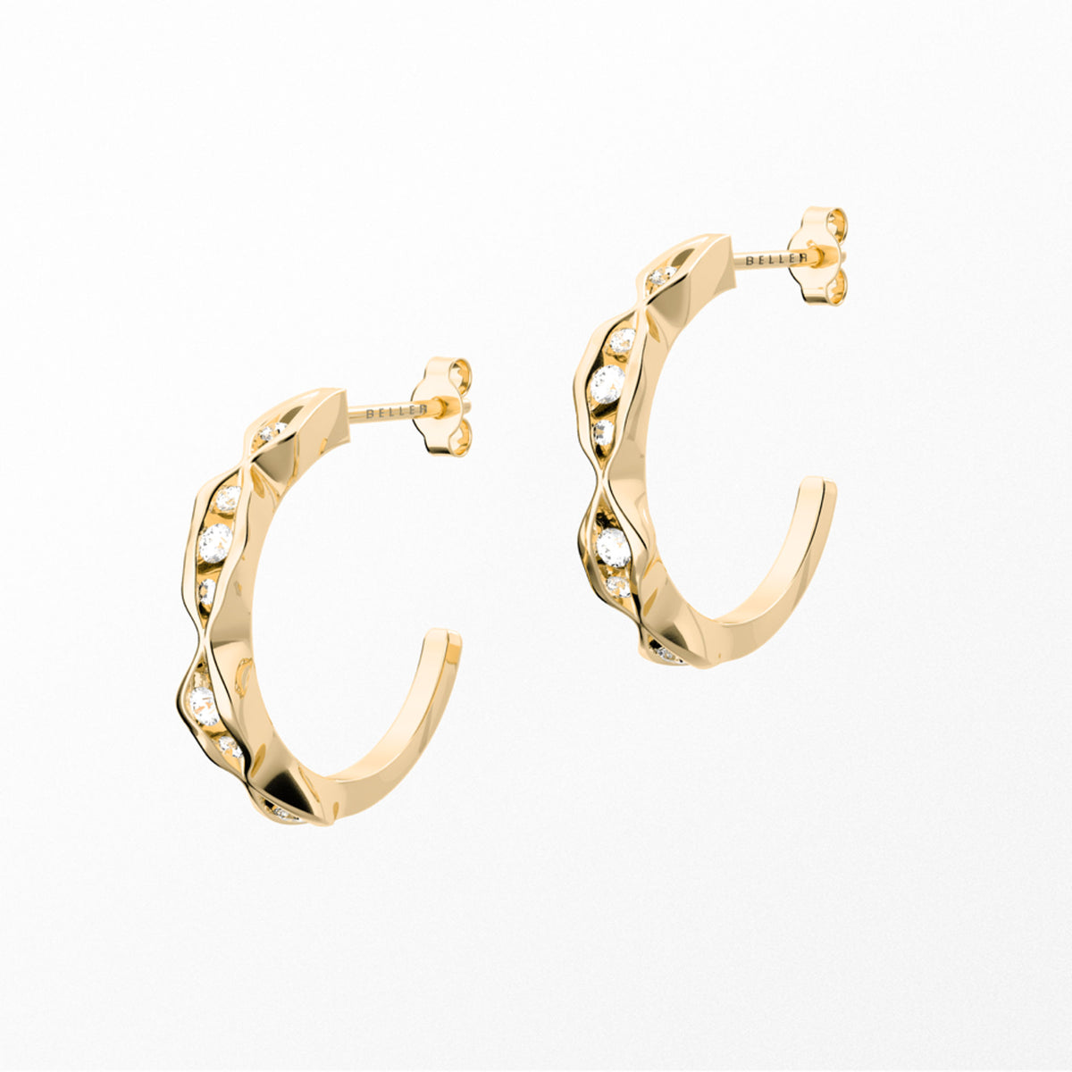 On The Edge 18K Gold Earrings N°2 w. Diamonds