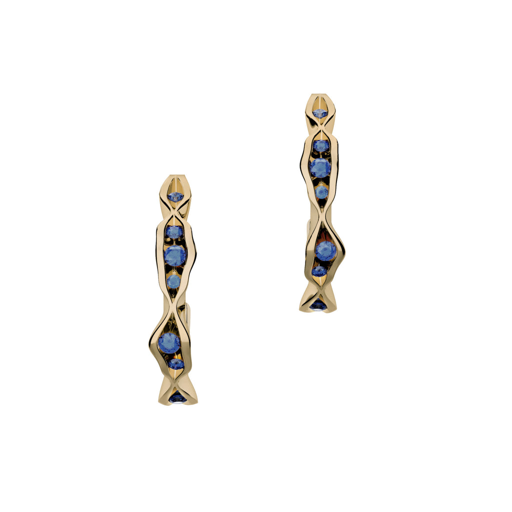 On The Edge 18K  Gold Earrings N°6 w. Sapphires