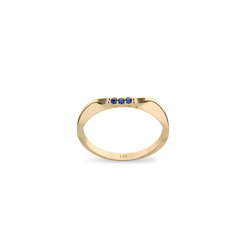 On The Edge 18K Gold Ring N°13 w. Sapphires