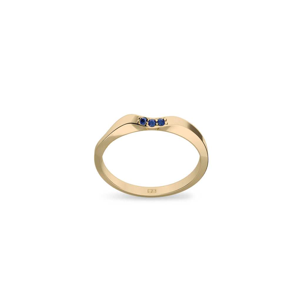 On The Edge 18K Gold Ring N°14 w. Sapphires