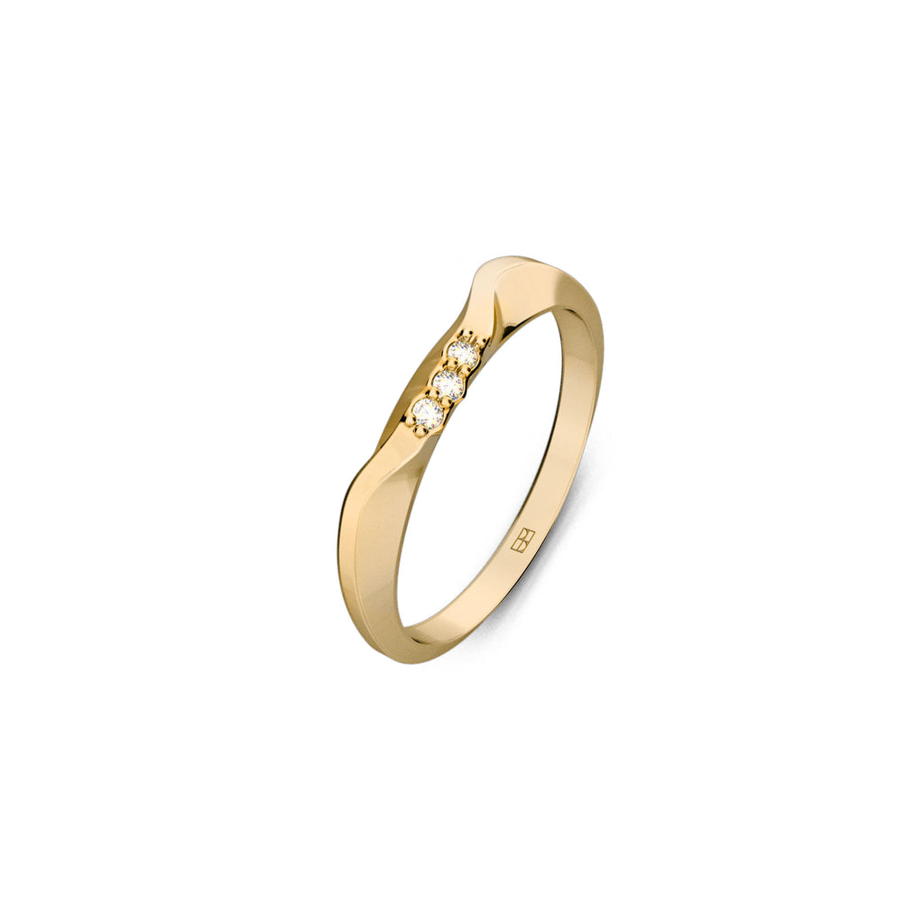 On The Edge 18K Gold Ring N°2 w. Diamonds