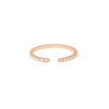 Open Pave 18K Rose Gold Ring w. Diamonds