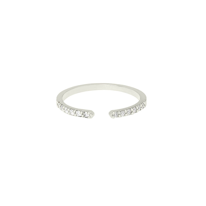 Offene Pflaster 18k Weißgolden Ring w. Diamanten
