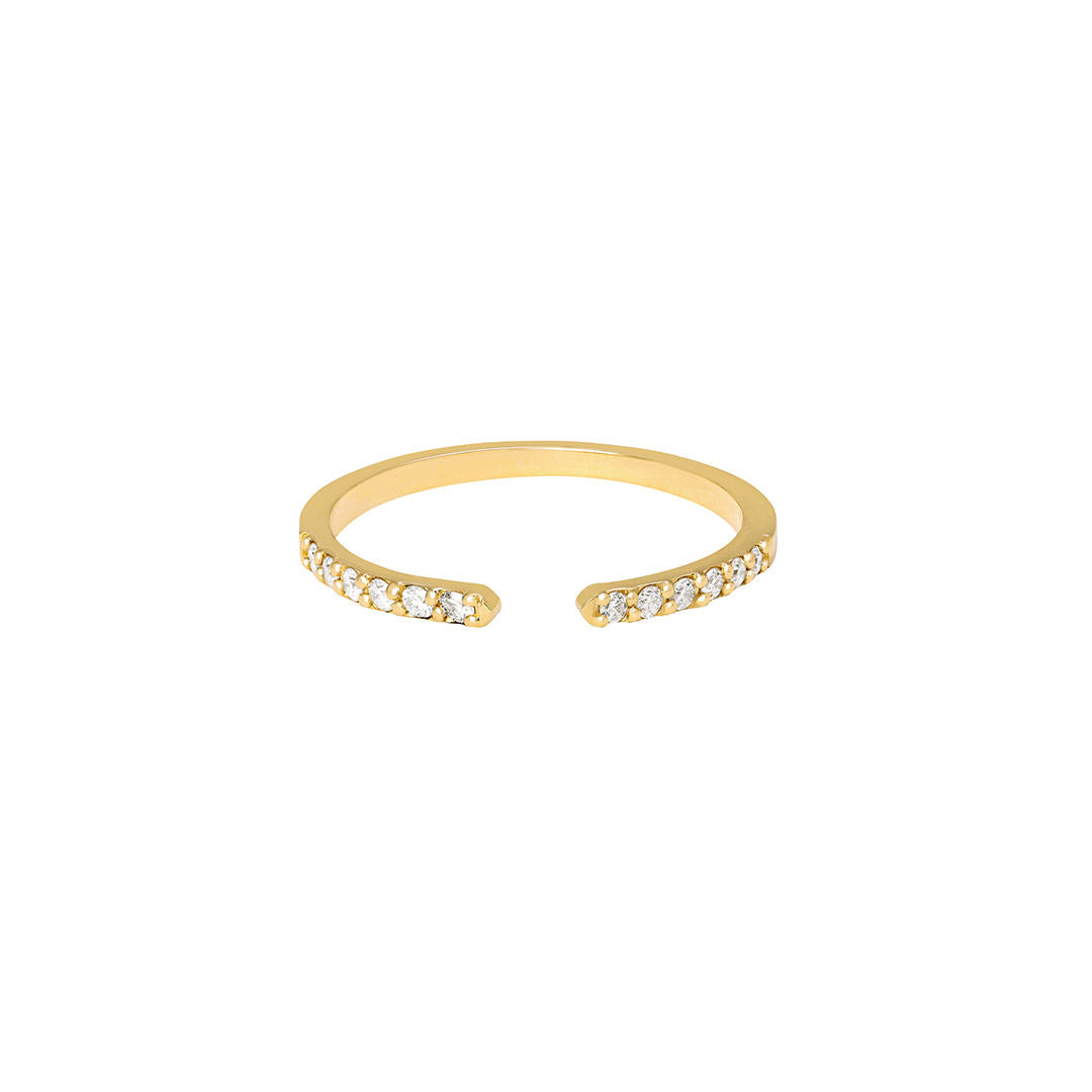 Open Pavé Ring aus 18K Gold mit Diamanten