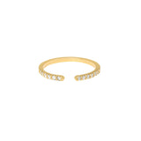 Open Pave 18K Gold Ring w. Diamonds