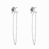Over the Moon 18K White Gold Earring w. Diamonds