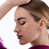 Peacock 18K Gold Earrings w. Diamonds