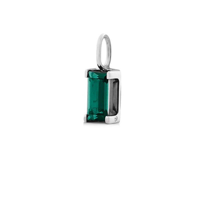 Nord Green 18K Whitegold Pendant w. Tourmaline & Diamond
