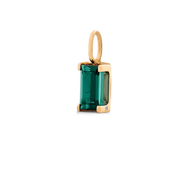 Nord Green 18K Gold Pendant w. Tourmaline & Diamond