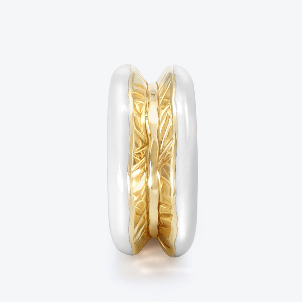 Antarctica Ring in 18K Guld m. Hvid Emalje