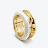 Antarctica Ring in 18K Guld m. Hvid Emalje