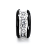 Antarctica Ice 18K Hvidguld Ring m. Lab-Grown Diamanter& Sort Emalje