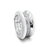 Antarctica Ice 18K Hvidguld Ring m. Lab-Grown Diamanter& Hvid Emalje