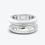 Antarctica 18K Whitegold Ring w. White enamel