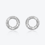 A. Sun Halo Aura 18K Weißgold Studs w. Labor gewachsen Diamantpavé
