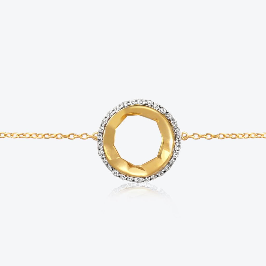 A. Sun Halo Aura 18K Guld Armbånd m. Lab-Grown Diamant Pavé